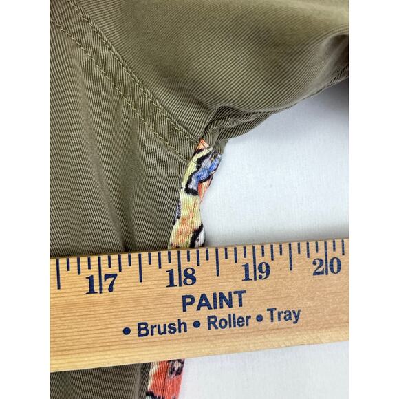 John Mark Women's Size Small Tan 1/4 Zip Long Sleeve Boho Print on Back Shirt - Picture 4 of 6